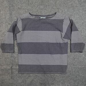 Vintage Pendleton Top Women Small Striped Casual Boat Neck 3/4 Sleeve Minimalist